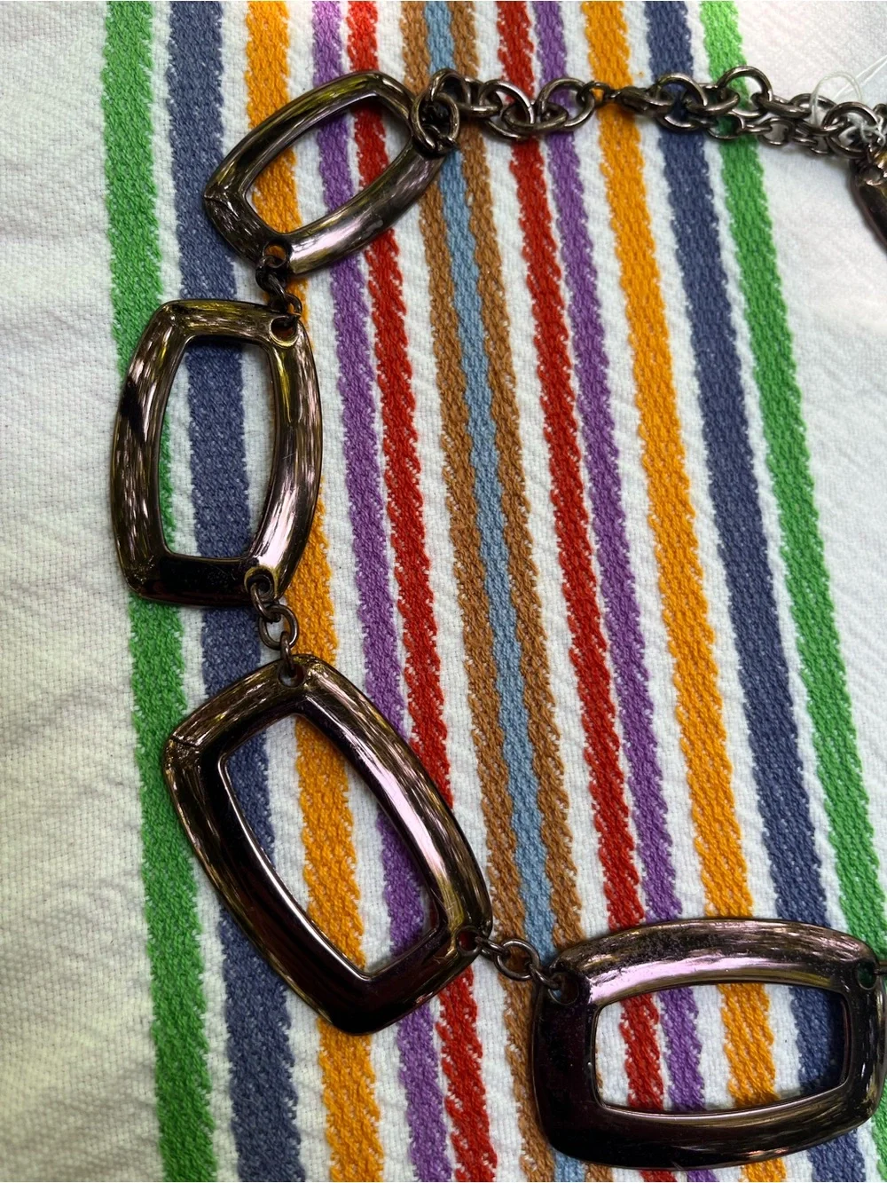 Y2K Vintage Signed Chunky Purple Metallic Collar Necklace